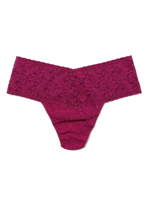 Plus Size Retro Lace Thong From The Vine Red sold by Hanky Panky