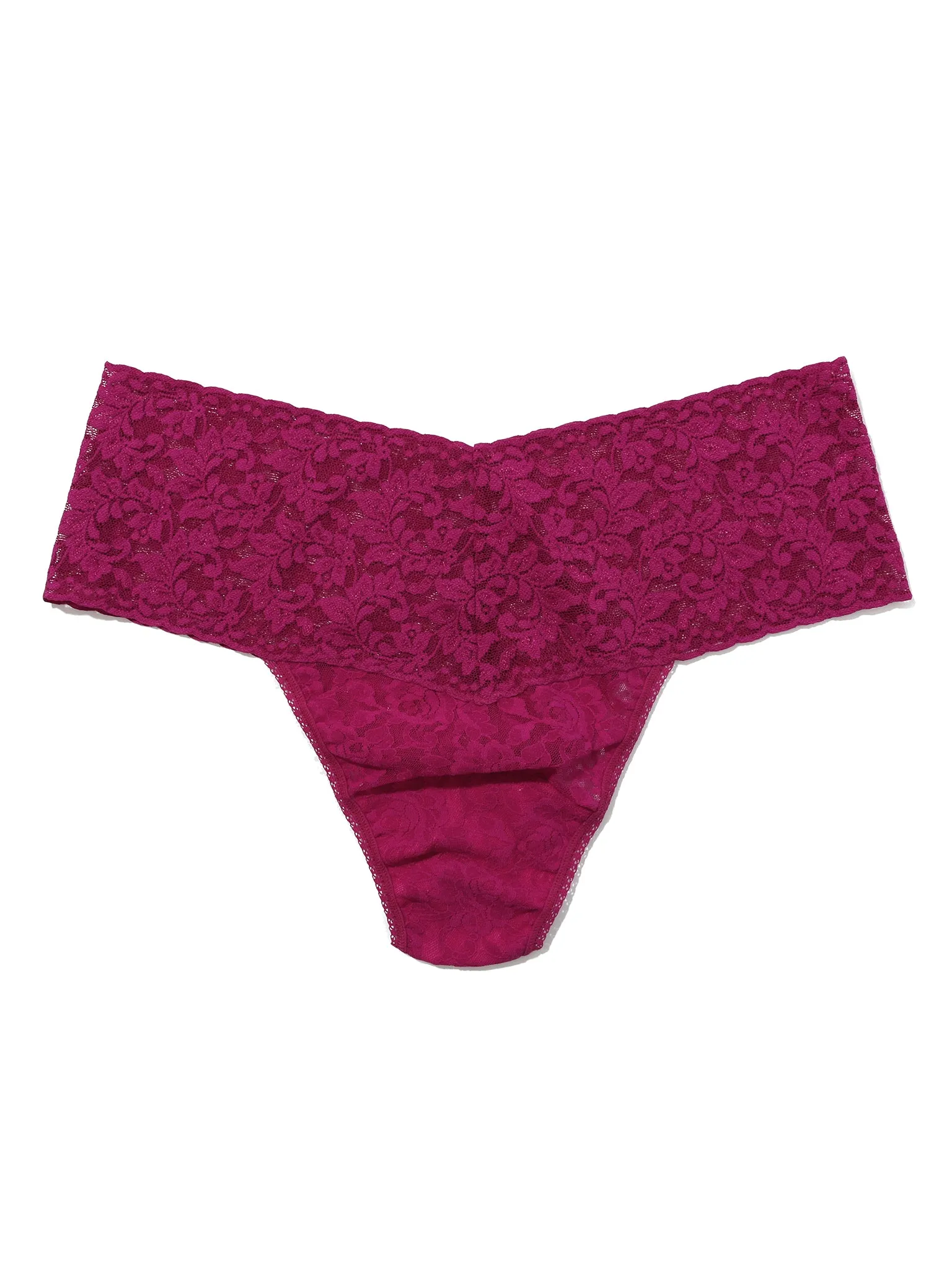 Plus Size Retro Lace Thong From The Vine Red sold by Hanky Panky