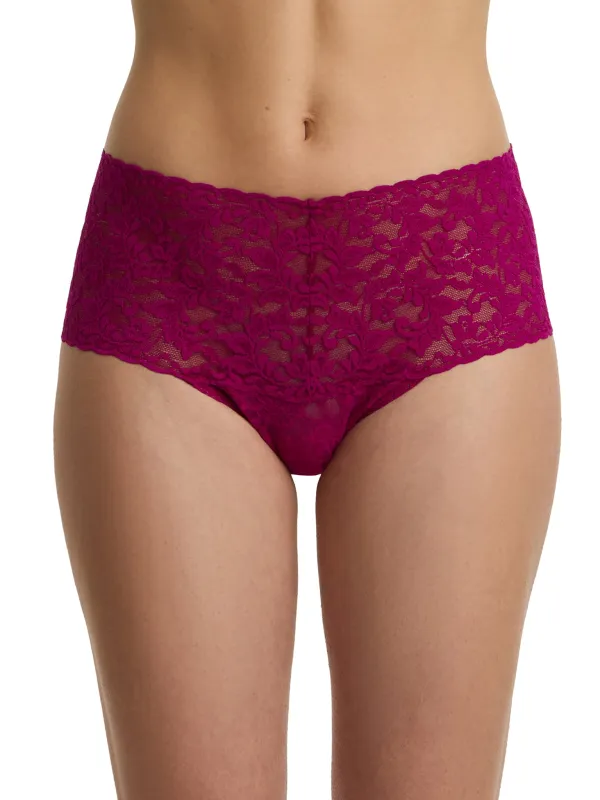 Retro Lace Thong From The Vine Red sold by Hanky Panky