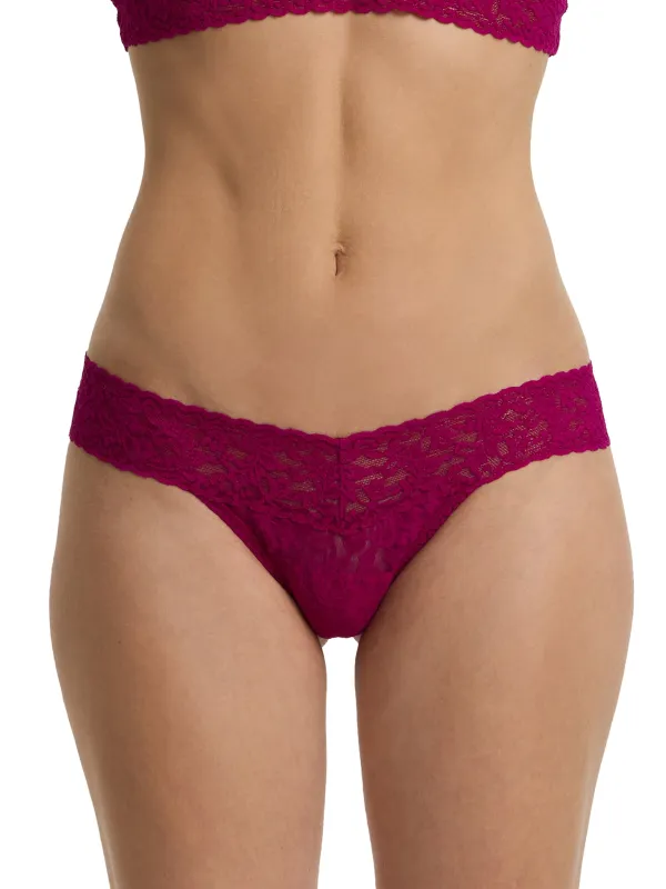 Signature Lace® Low Rise Thong From The Vine Red sold by Hanky Panky