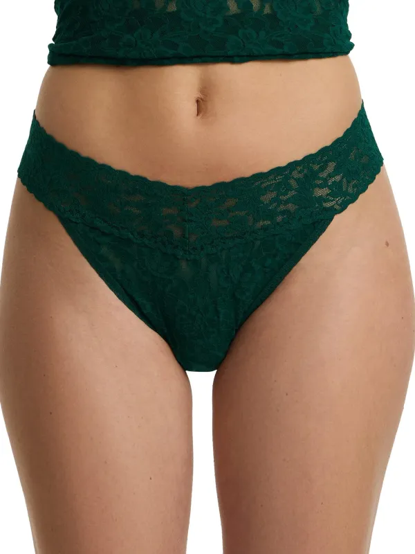 Signature Lace® Original Rise Thong Spruce Green sold by Hanky Panky