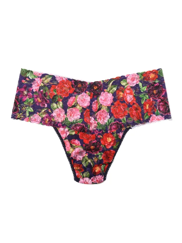 Plus Size Printed Retro Lace Thong Winters Tale Floral sold by Hanky Panky