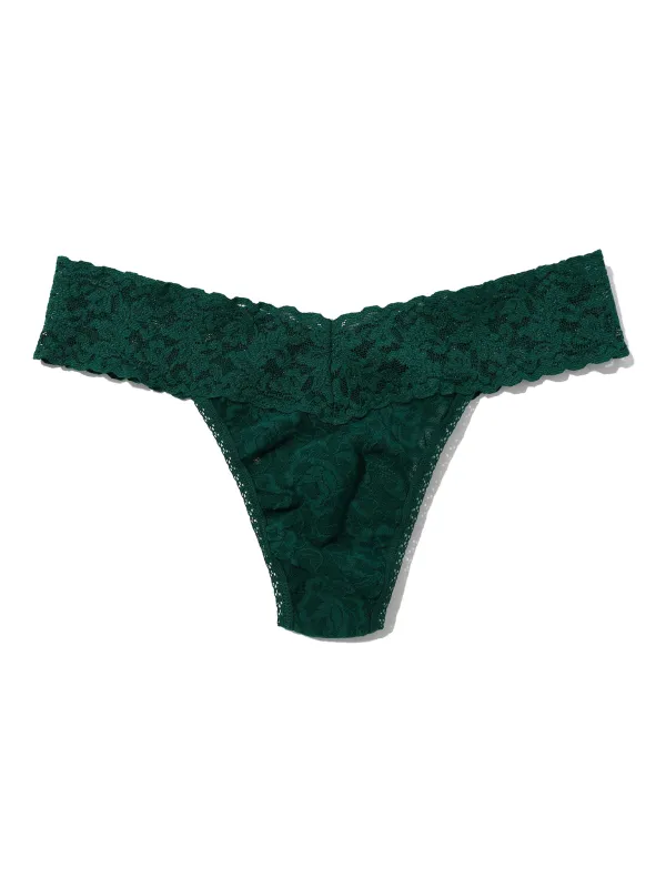 4911 Petite Size Signature Lace® Low Rise Thong Spruce Green sold by Hanky Panky