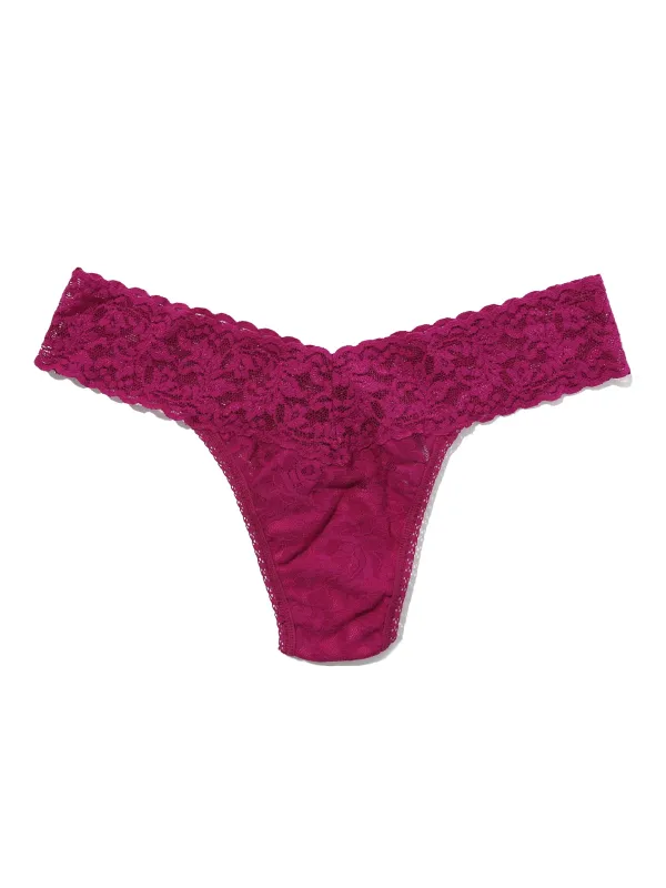 4911 Petite Size Signature Lace® Low Rise Thong From The Vine Red sold by Hanky Panky