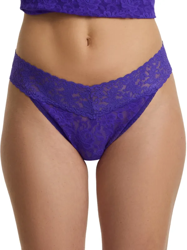 Signature Lace® Original Rise Thong Verbena Purple sold by Hanky Panky