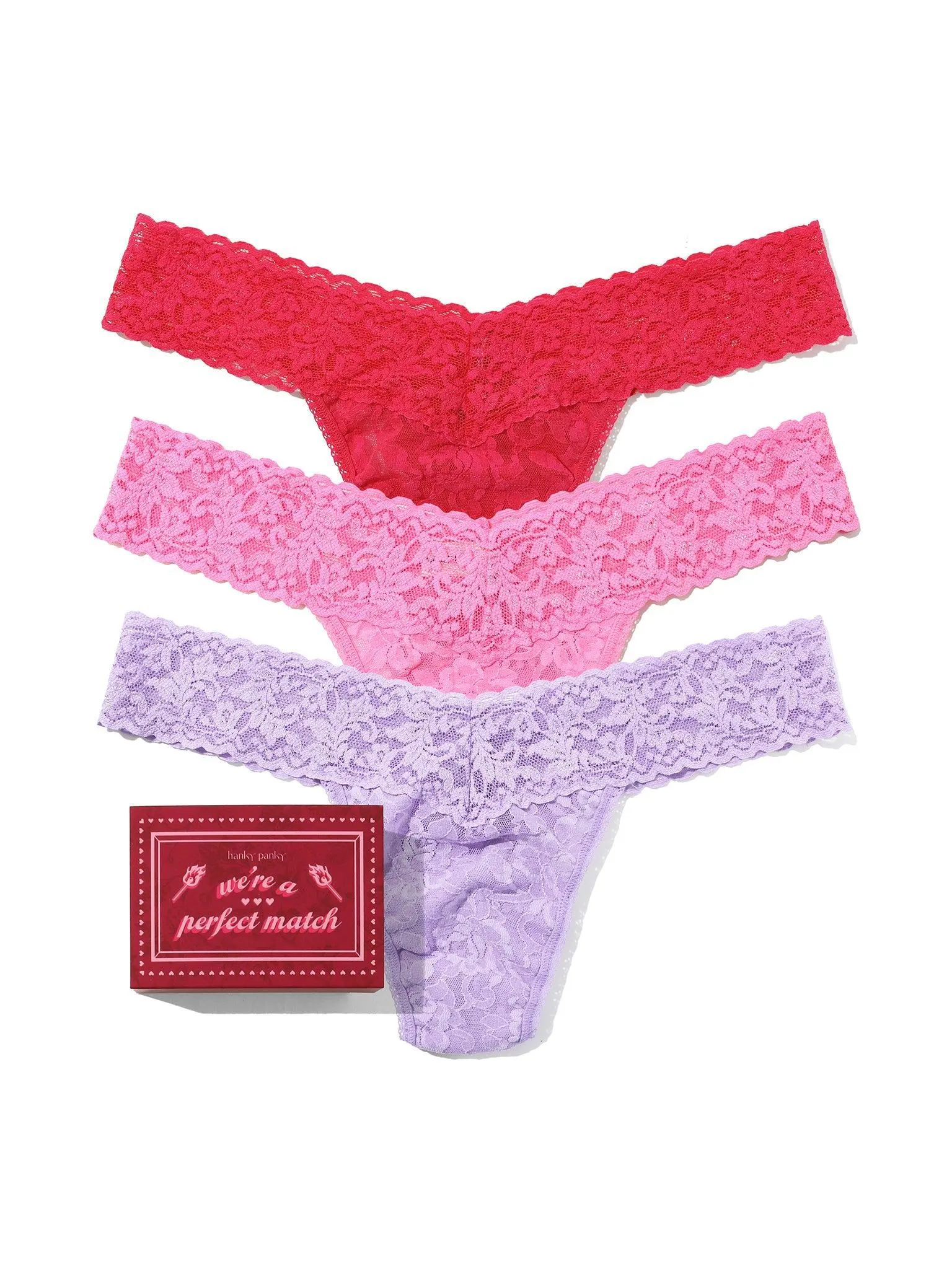 Signature Lace® Low Rise Matchbox 3 Pack Sale sold by Hanky Panky