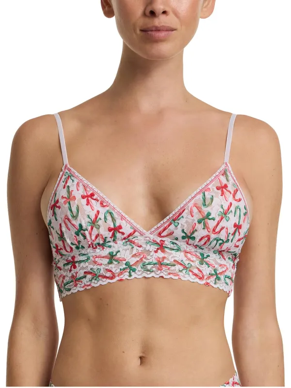 Printed Signature Lace® Padded Triangle Bralette Holiday Candy Canes Sale sold by Hanky Panky
