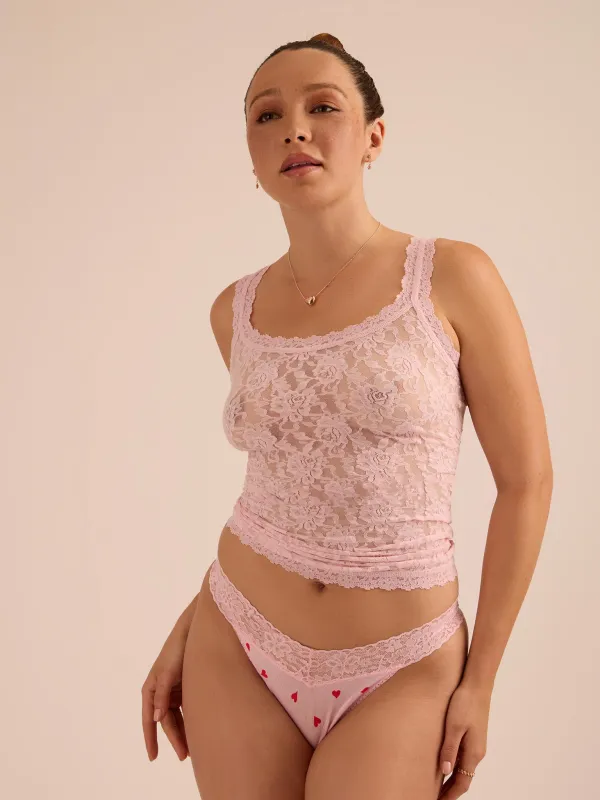 Printed DreamEase™ Original Rise Thong So In Love Pink sold by Hanky Panky
