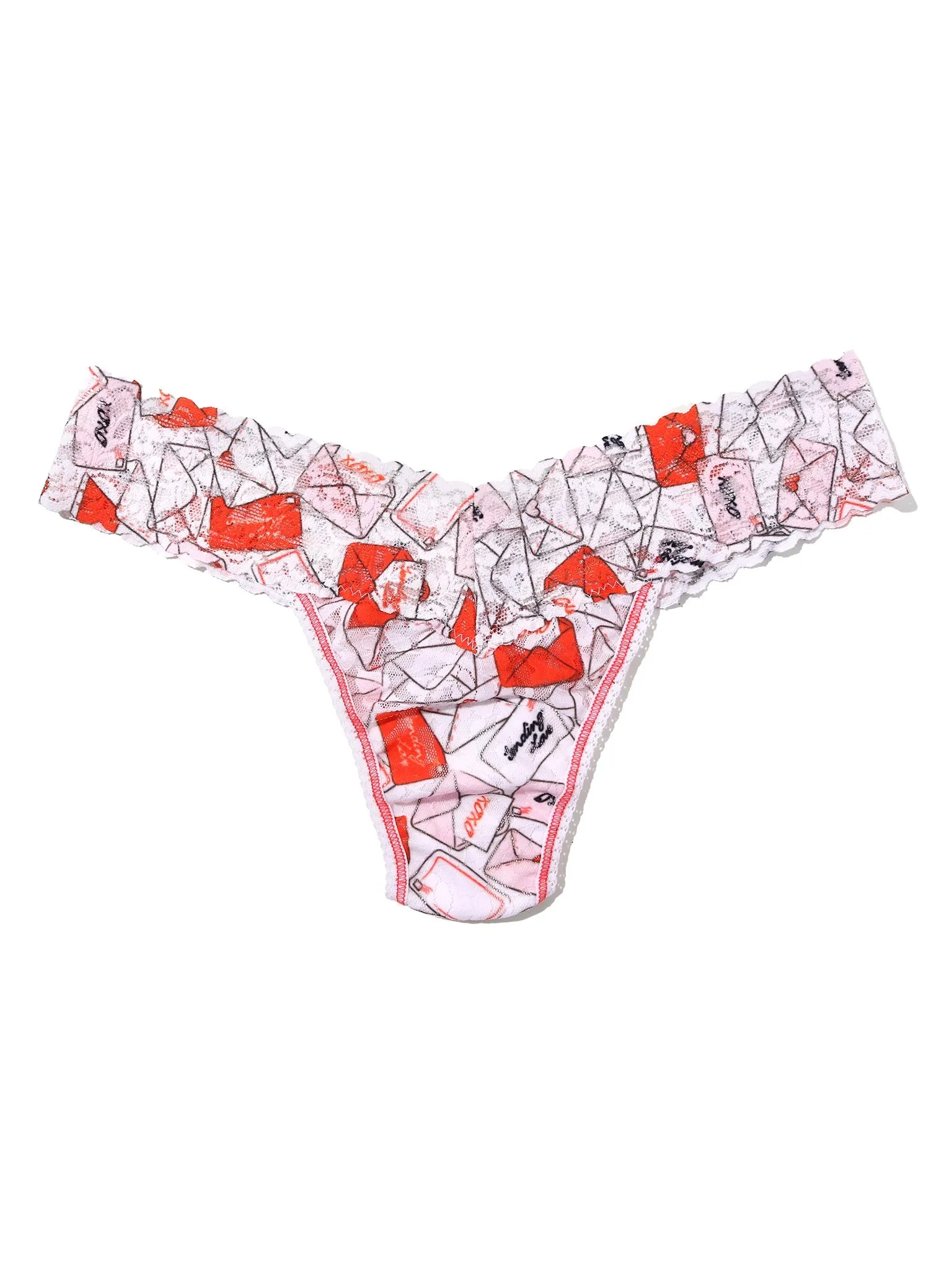 4911 Printed Signature Lace® Low Rise Thong With Love Red/Pink sold by Hanky Panky product image thumbnail 4