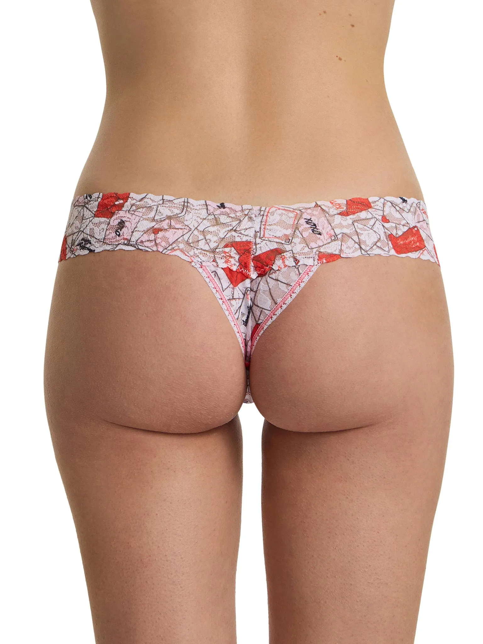 4911 Printed Signature Lace® Low Rise Thong With Love Red/Pink sold by Hanky Panky product image thumbnail 2