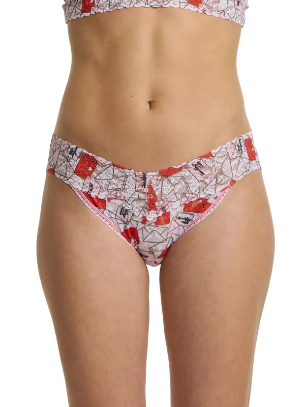 Printed Signature Lace® V-Kini With Love Red/Pink sold by Hanky Panky
