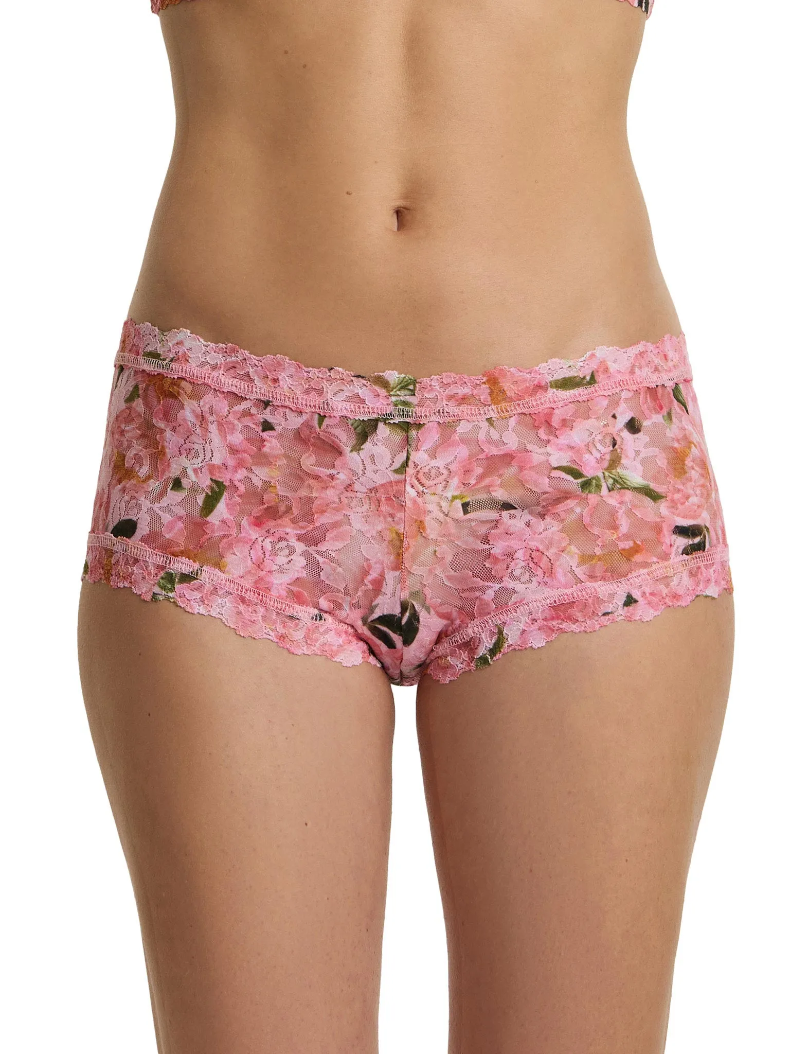 Printed Signature Lace® Boyshort Dancing Petals Pink sold by Hanky Panky