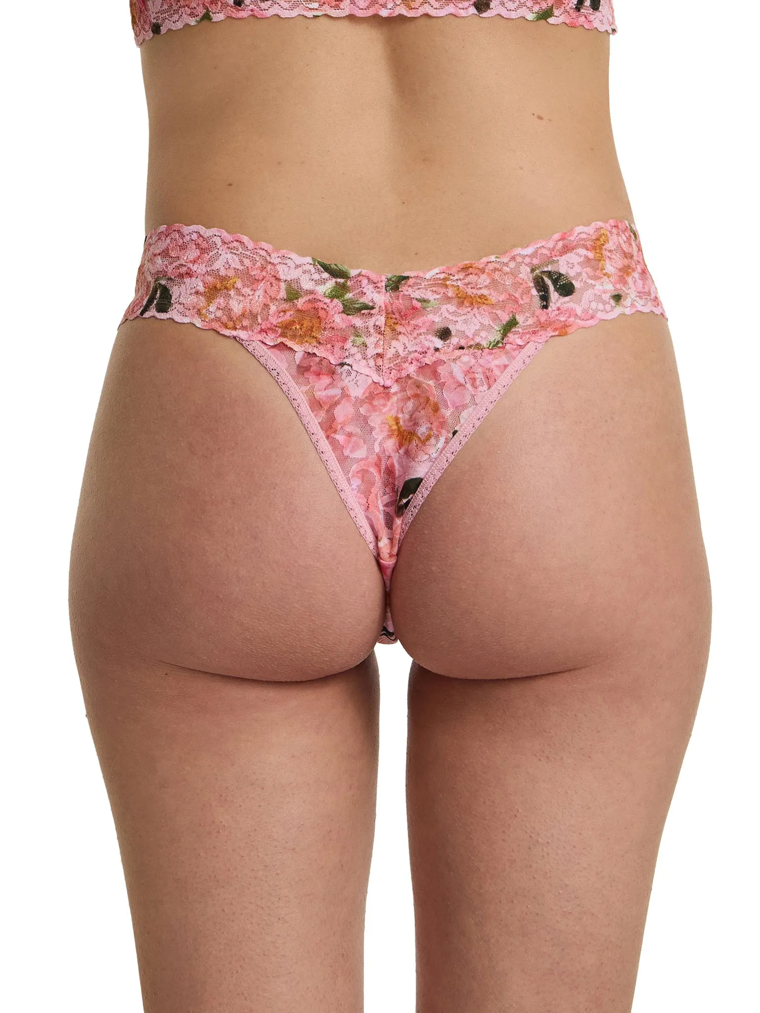 Printed Signature Lace® Original Rise Thong Dancing Petals Pink sold by Hanky Panky product image thumbnail 3
