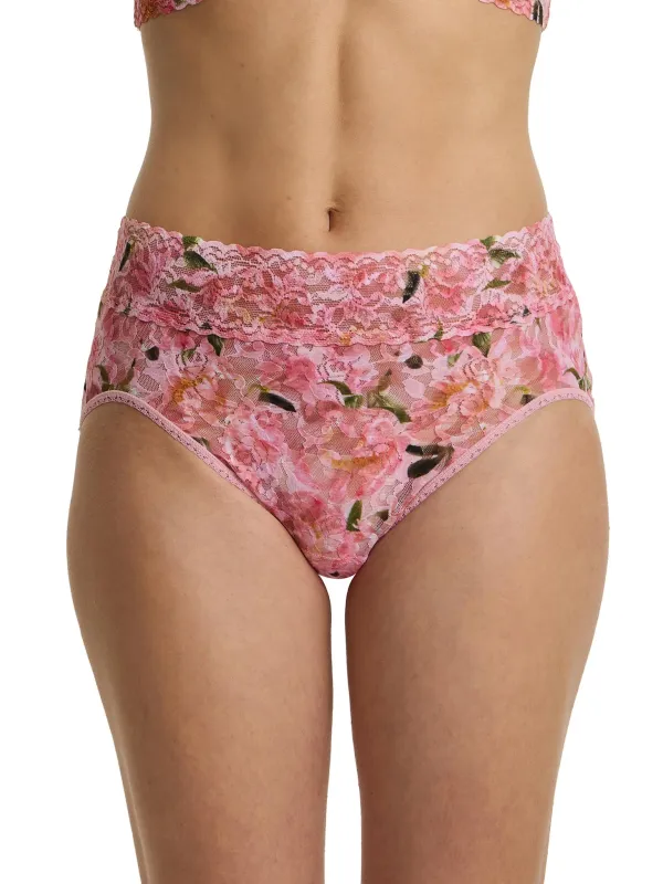 Printed Signature Lace® French Brief Dancing Petals Pink sold by Hanky Panky
