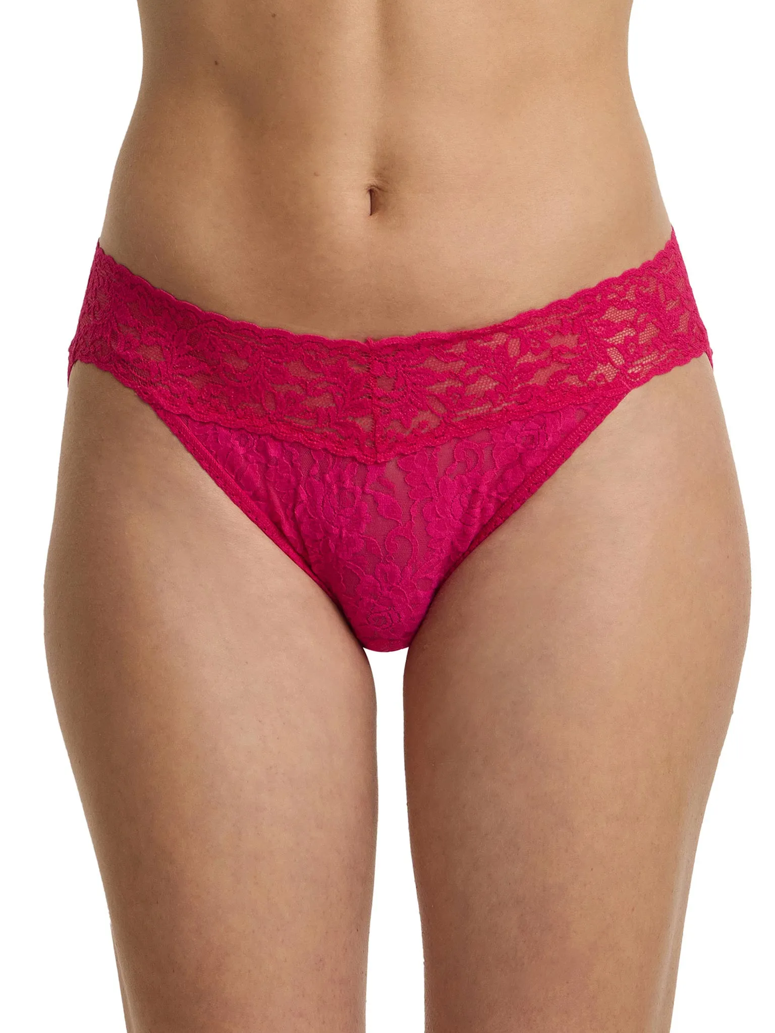 Signature Lace® V-Kini Sealed With A Kiss Pink sold by Hanky Panky