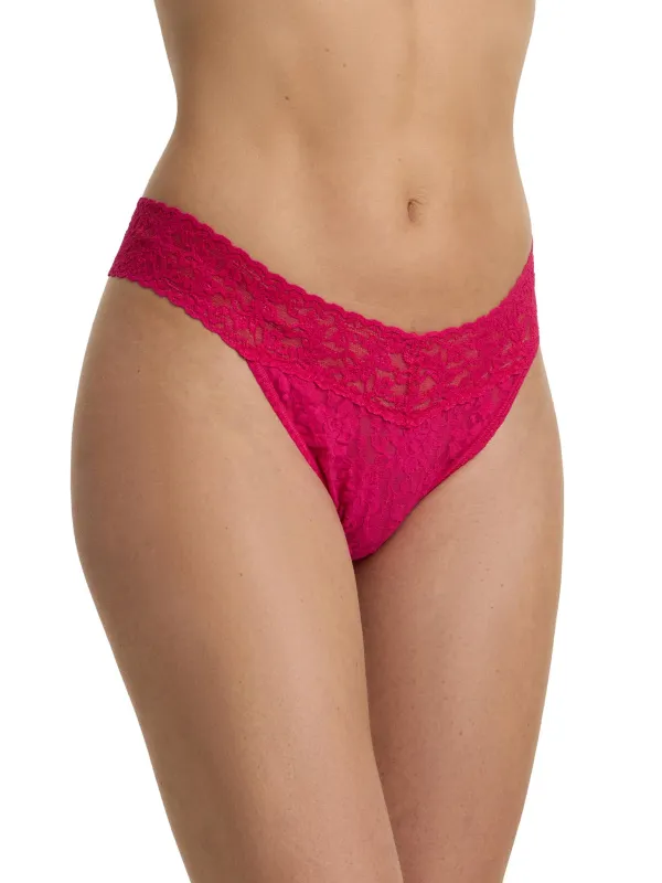 Signature Lace® Original Rise Thong Sealed With A Kiss Pink sold by Hanky Panky