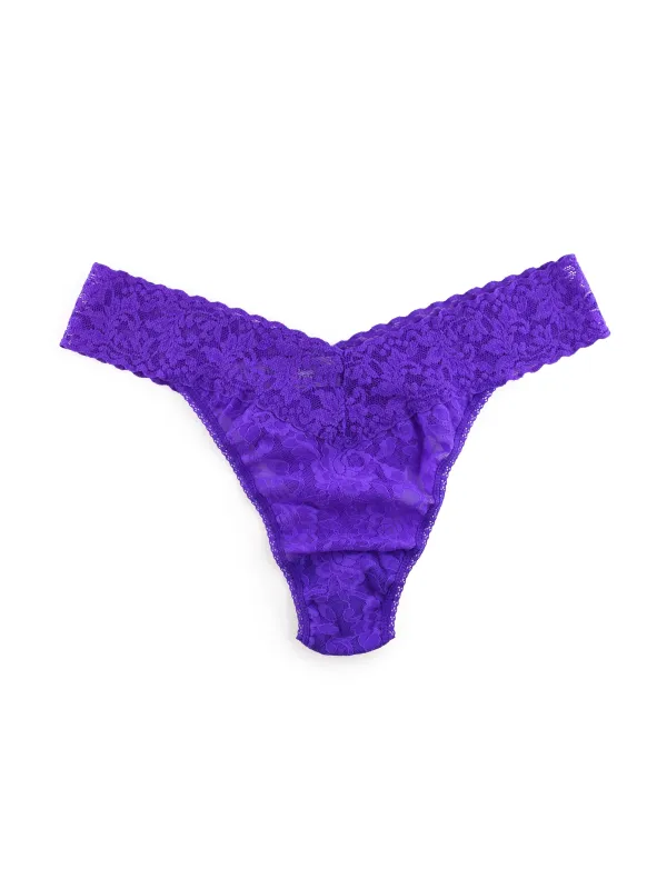 Signature Lace® Original Rise Thong Royal Purple sold by Hanky Panky