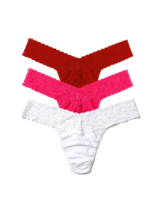 3 Pack Cotton Low Rise Thong Bold Brights Black Friday Sale sold by Hanky Panky