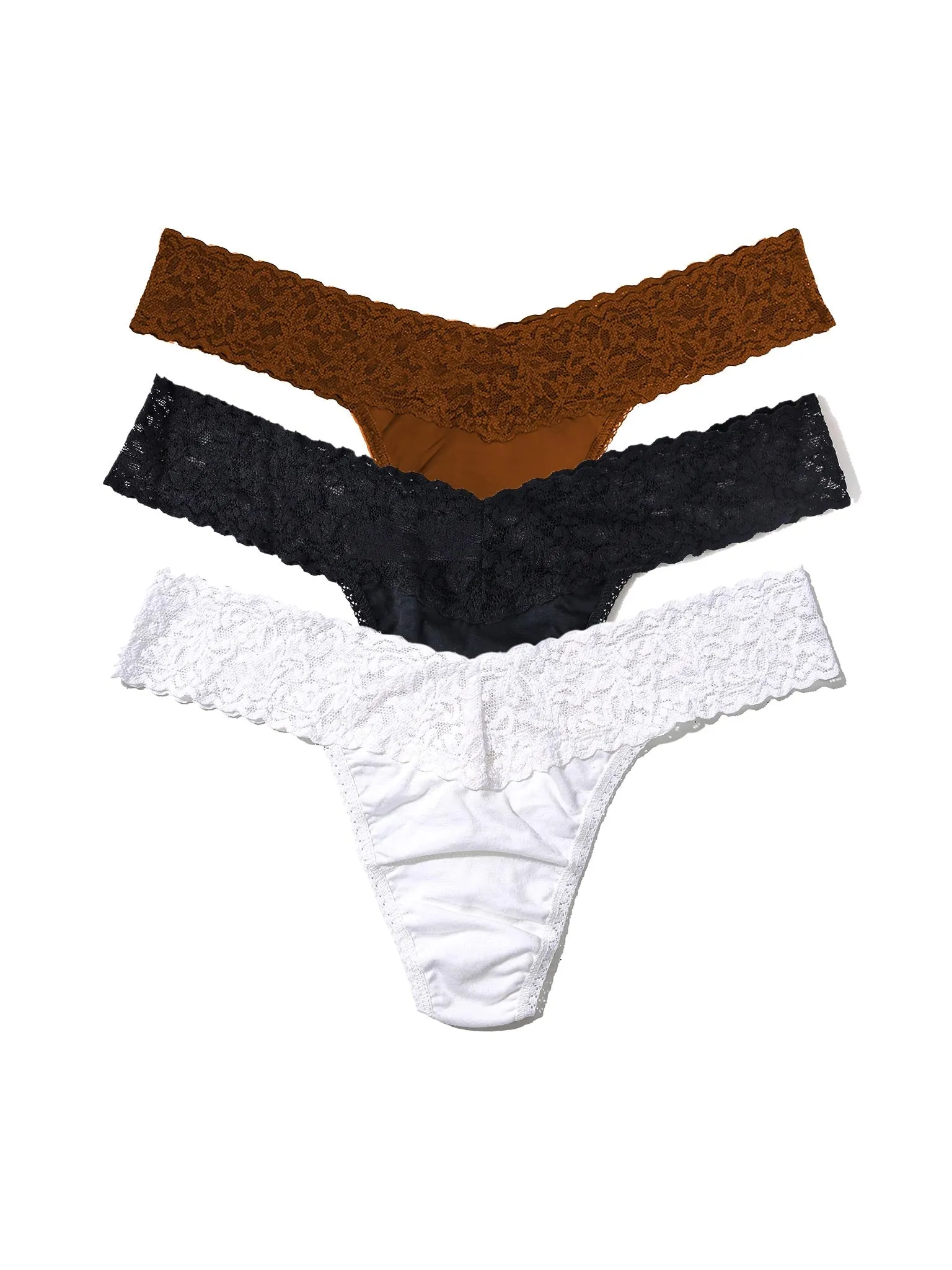 3 Pack Cotton Low Rise Thong Coffee Palette Sale sold by Hanky Panky