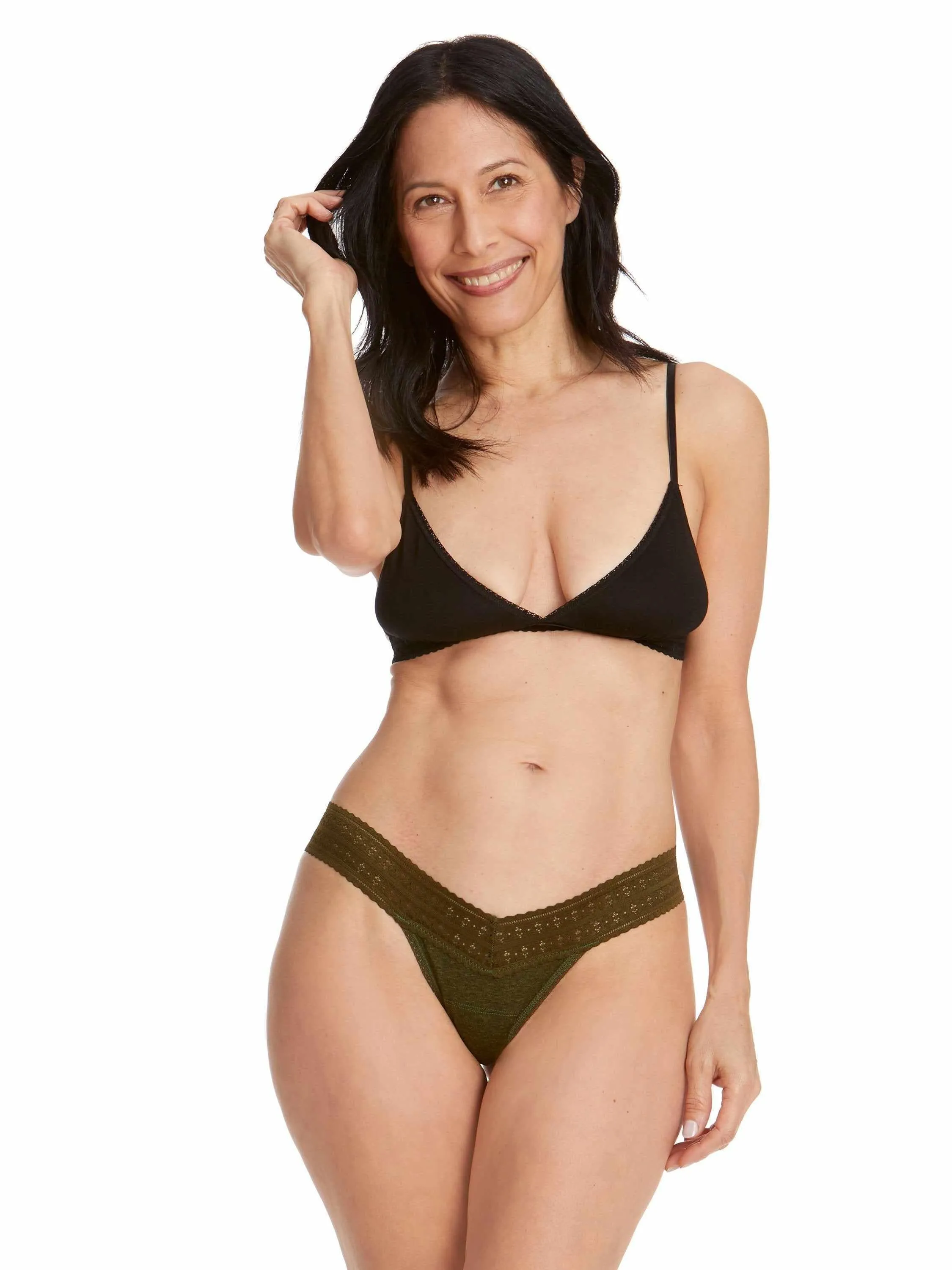 DreamEase™ Heather Low Rise Thong Rosemary Green sold by Hanky Panky product image thumbnail 4
