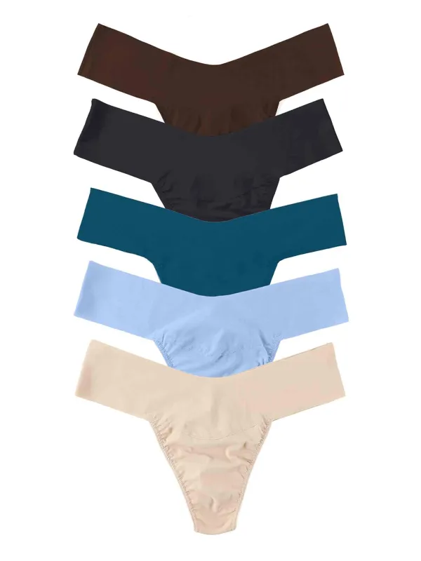 5 Pack BreatheSoft™ Natural Thong 5 Warm Neutrals Sale sold by Hanky Panky
