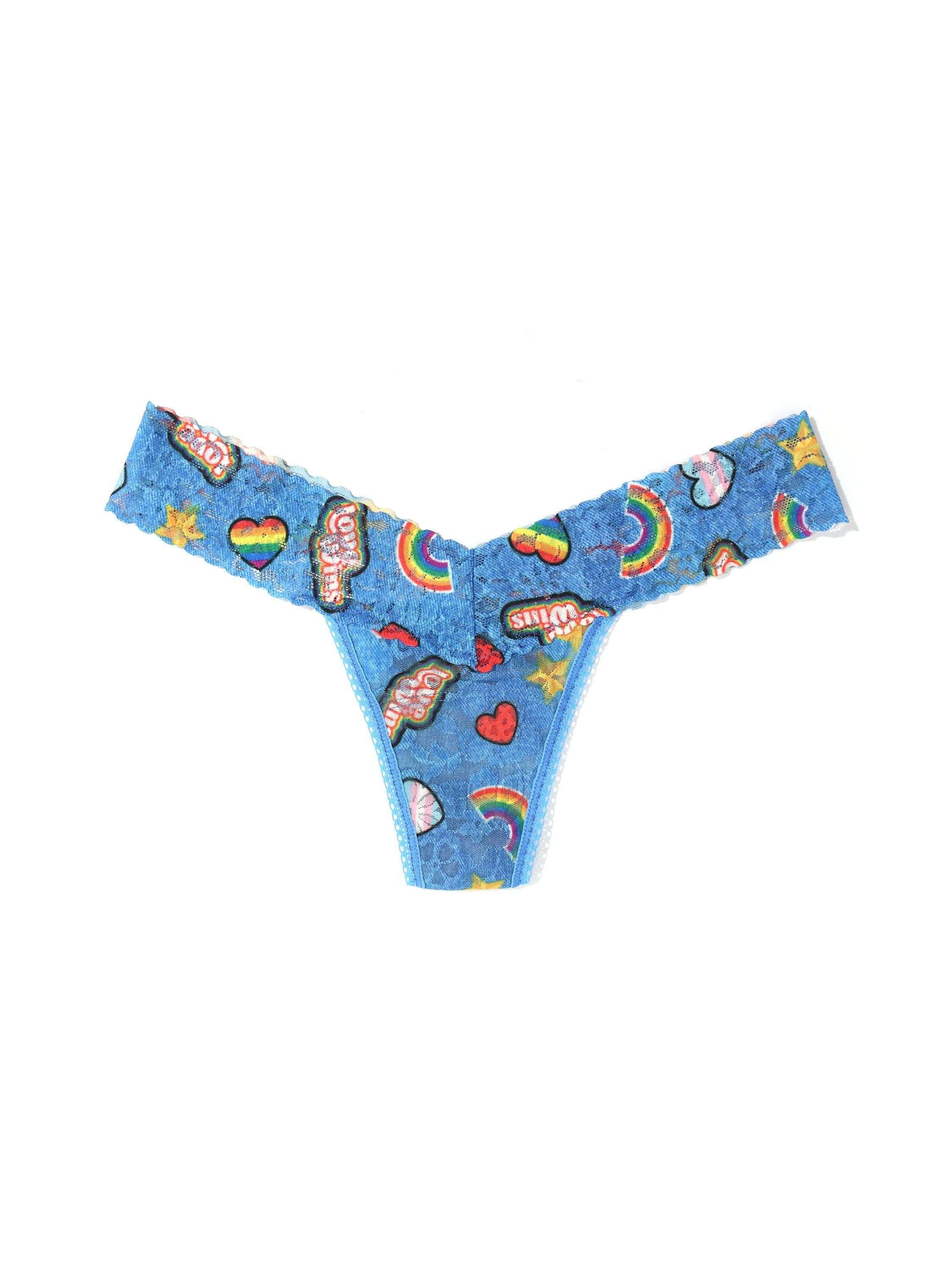Printed Daily Lace™ Low Rise Thong Summer Love sold by Hanky Panky