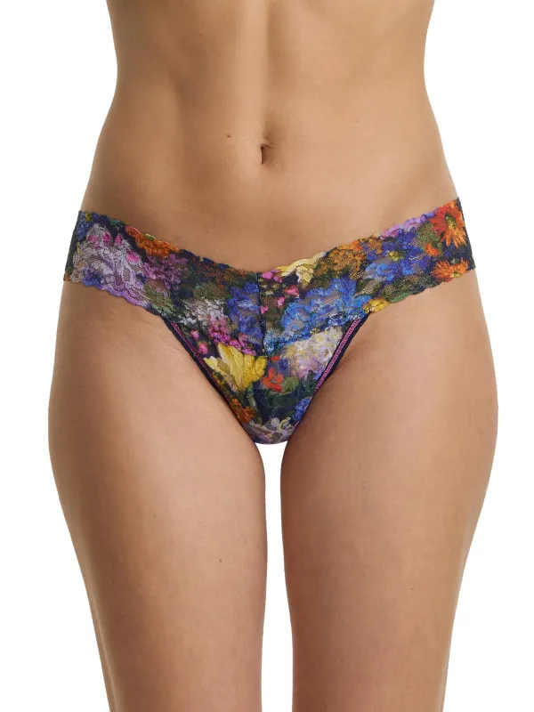 Printed Signature Lace® Low Rise Thong Impressionist Floral Print sold by Hanky Panky