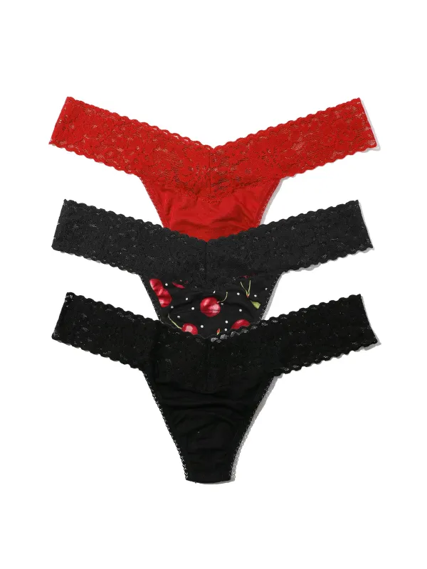 DreamEase™ Low Rise Thong 3 Pack Valentine Mix Sale made by Hanky Panky