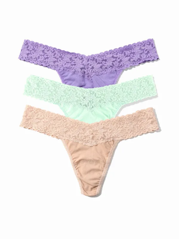 3 Pack Supima® Cotton Original Rise Thongs Spring Hues sold by Hanky Panky
