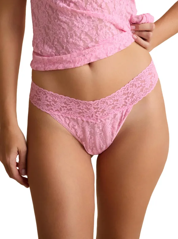 Signature Lace® Original Rise Thong Strawberry Lemonade Pink sold by Hanky Panky