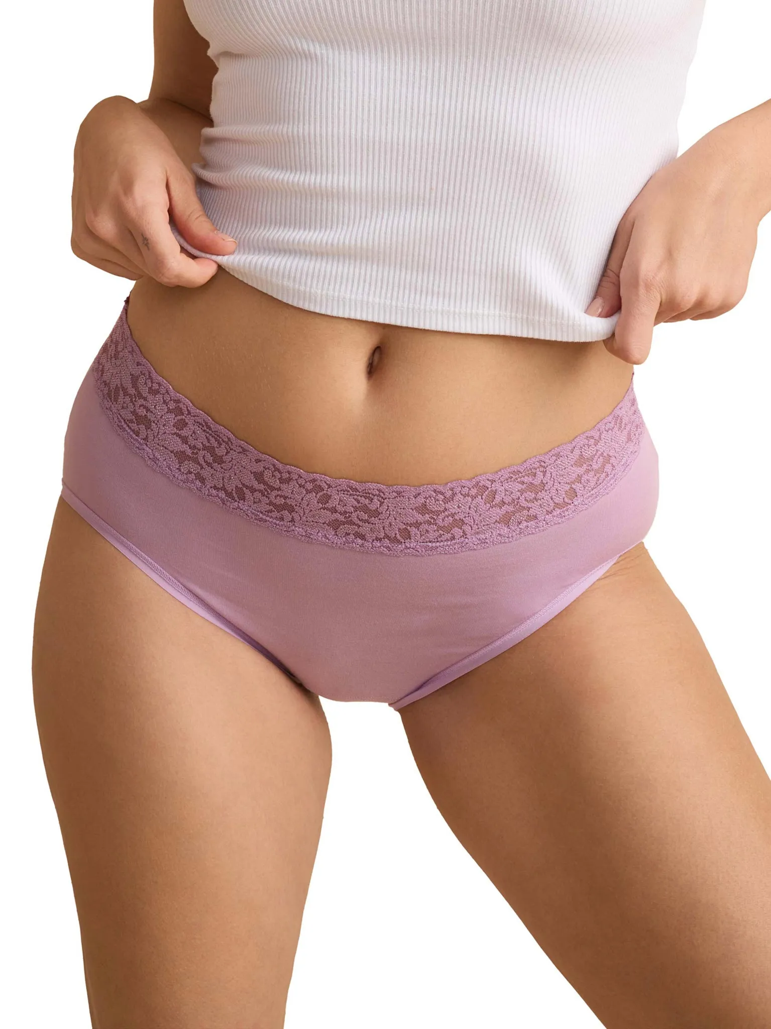 Supima® Cotton French Brief Water Lily Pink sold by Hanky Panky