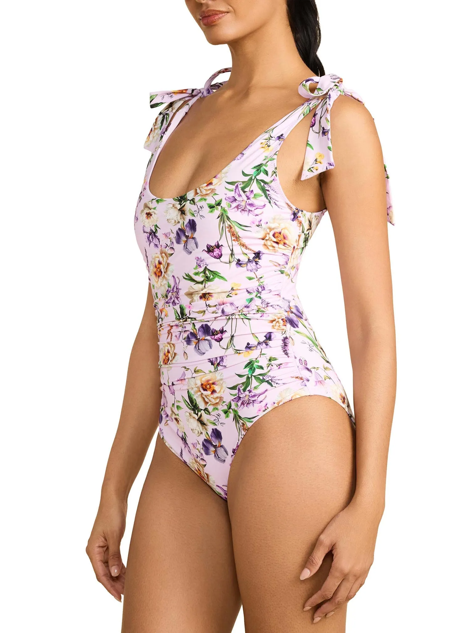 Ruched Bow One Piece Swimsuit Fawning Flora Purple sold by Hanky Panky product image thumbnail 2