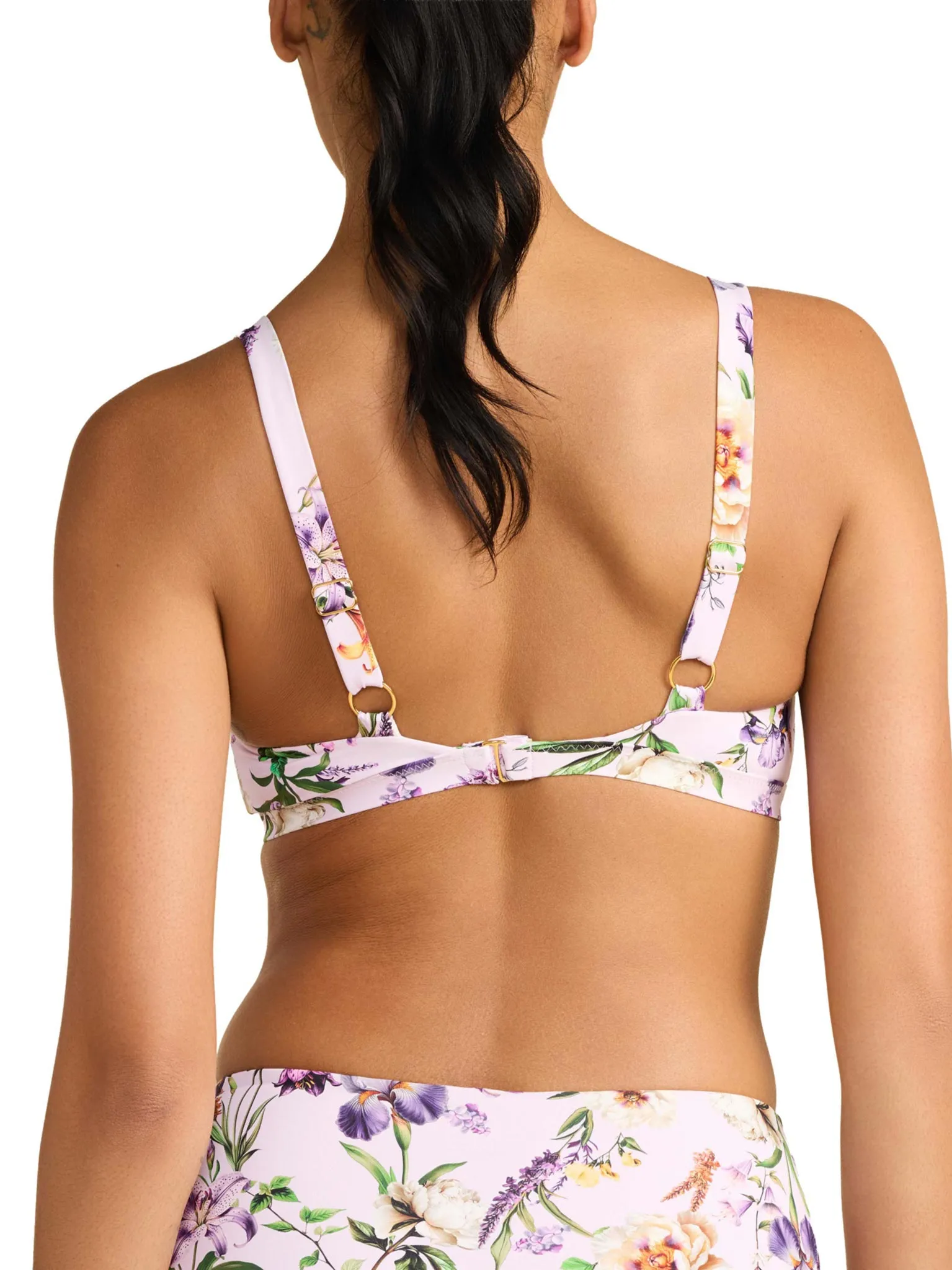 Swim Triangle Bralette Top Fawning Flora Purple sold by Hanky Panky product image thumbnail 2