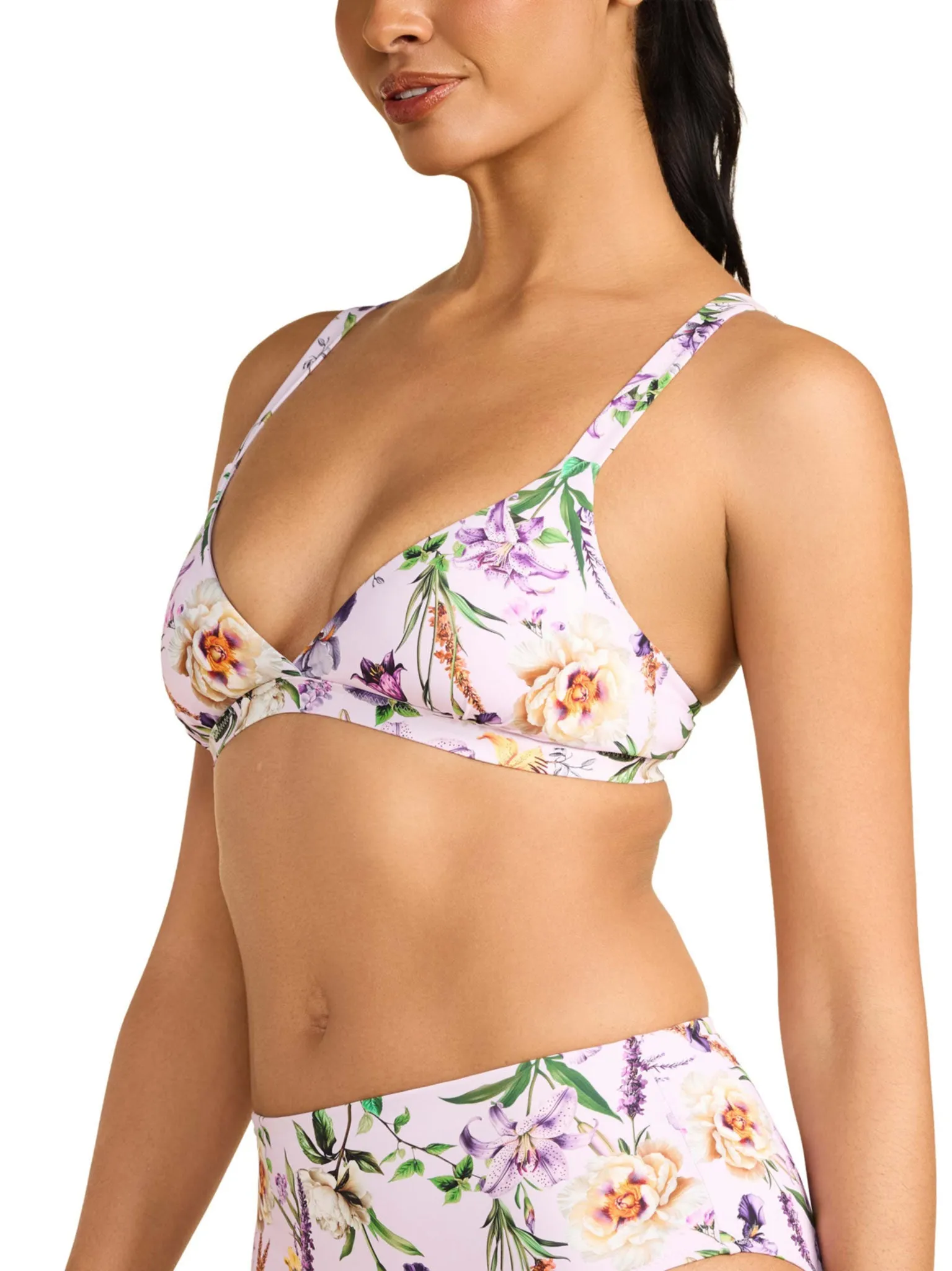 Swim Triangle Bralette Top Fawning Flora Purple sold by Hanky Panky product image thumbnail 3
