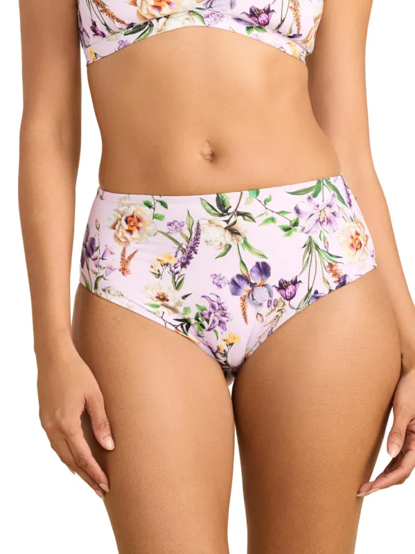 Swim High Rise Bottom Fawning Flora Purple sold by Hanky Panky