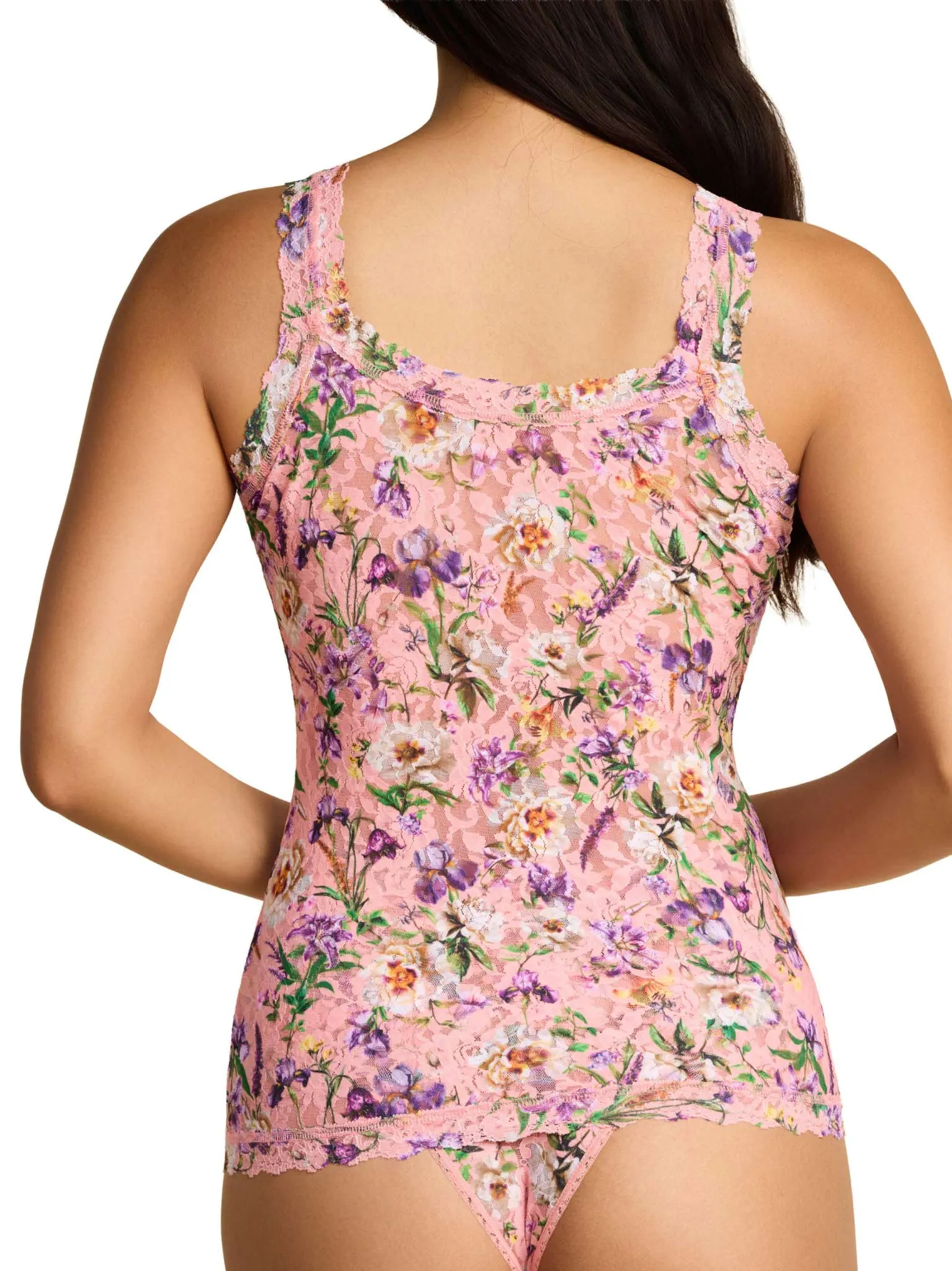 Printed Signature Lace® Classic Cami Fawning Flora Coral Pink sold by Hanky Panky product image thumbnail 3