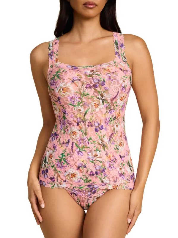 Printed Signature Lace® Classic Cami Fawning Flora Coral Pink sold by Hanky Panky