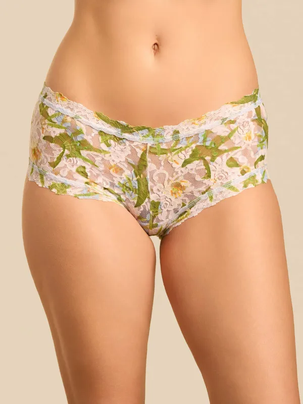 Printed Signature Lace® Boyshort Absolute-Lilly Blue sold by Hanky Panky