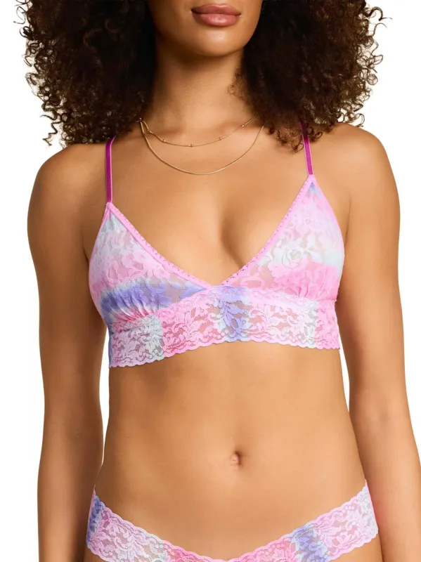 Printed Signature Lace® Padded Triangle Bralette Rem Pink sold by Hanky Panky