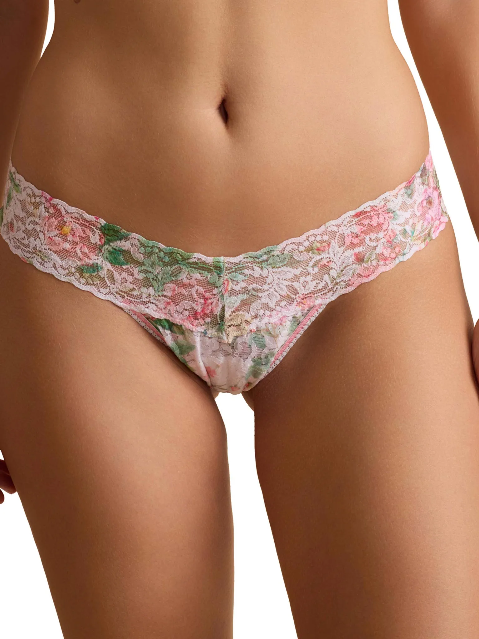Printed Signature Lace® Low Rise Thong Rococo Rose Pink Sale sold by Hanky Panky