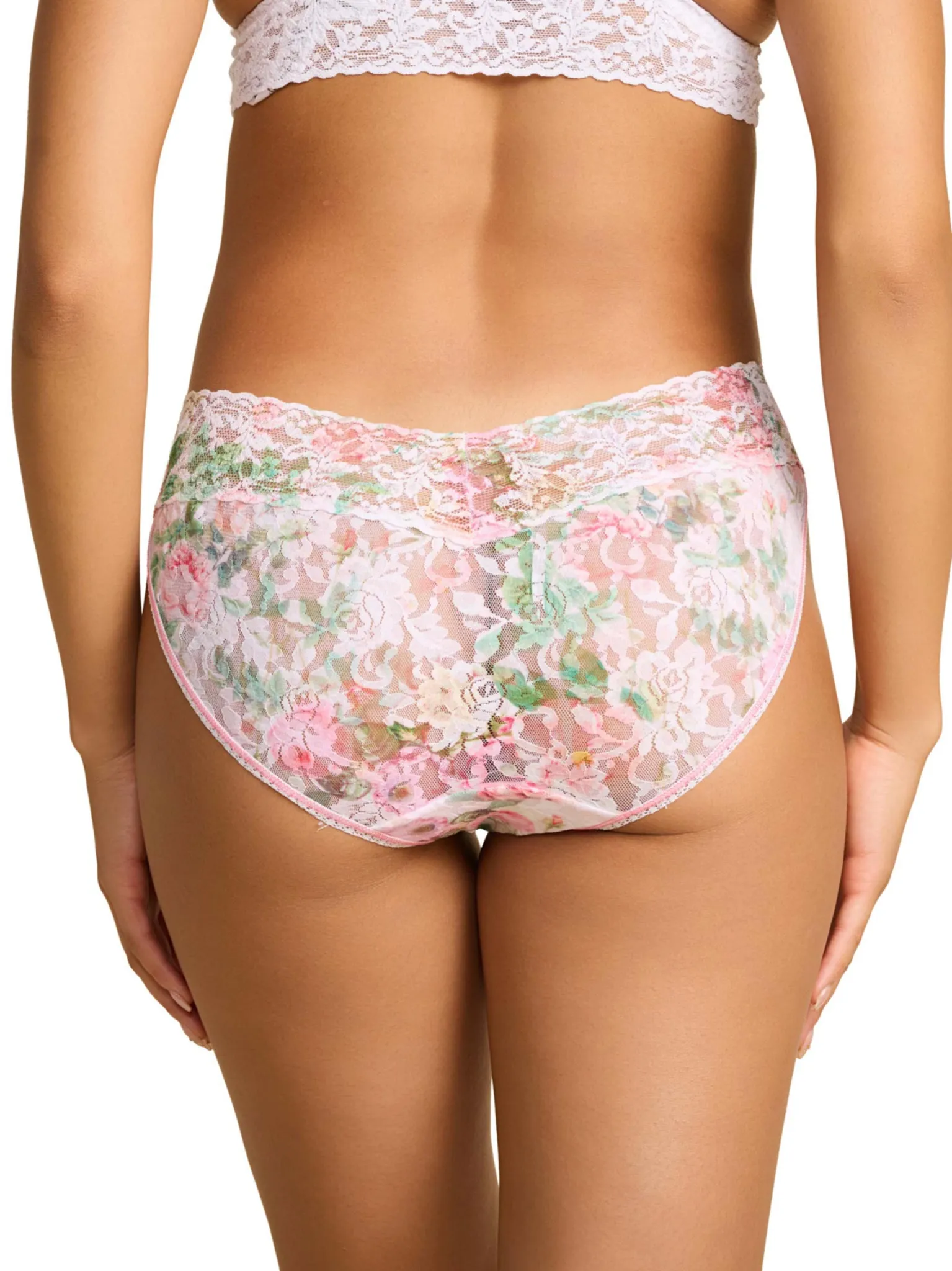 Printed Signature Lace® Low Rise Thong Rococo Rose Pink Sale sold by Hanky Panky product image thumbnail 2