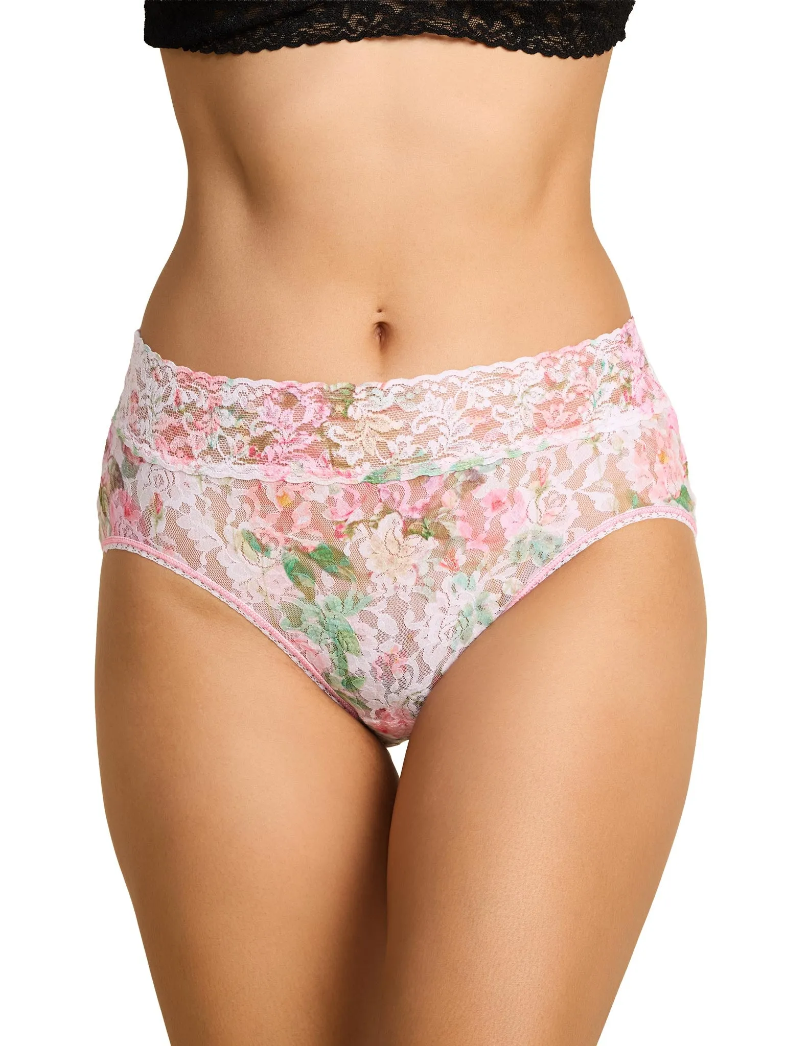 Printed Signature Lace® French Brief Rococo Rose Pink sold by Hanky Panky