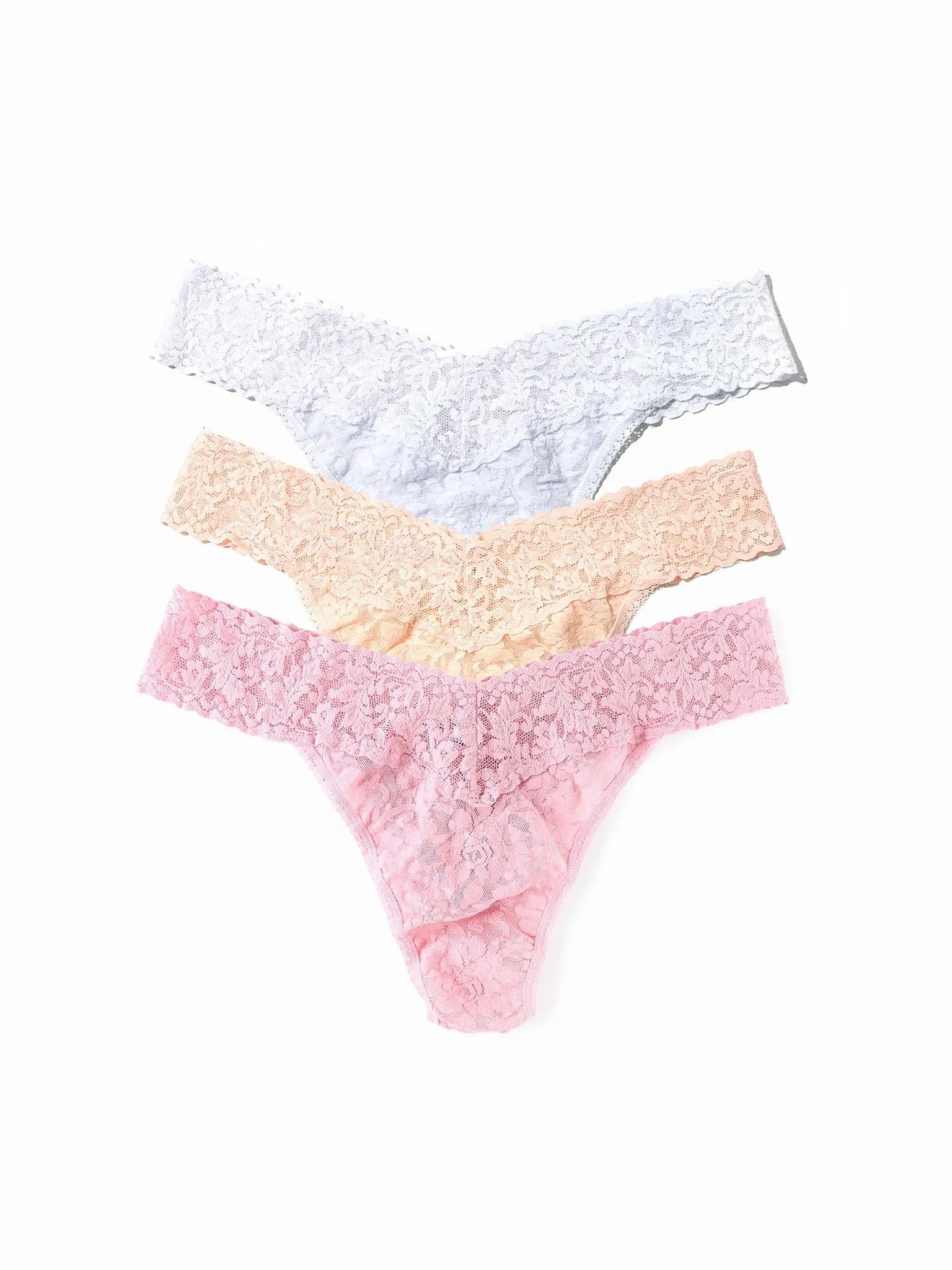 3 Pack Signature Lace® Original Rise Thongs In Printed Box Sunrise Neutrals sold by Hanky Panky product image thumbnail 2