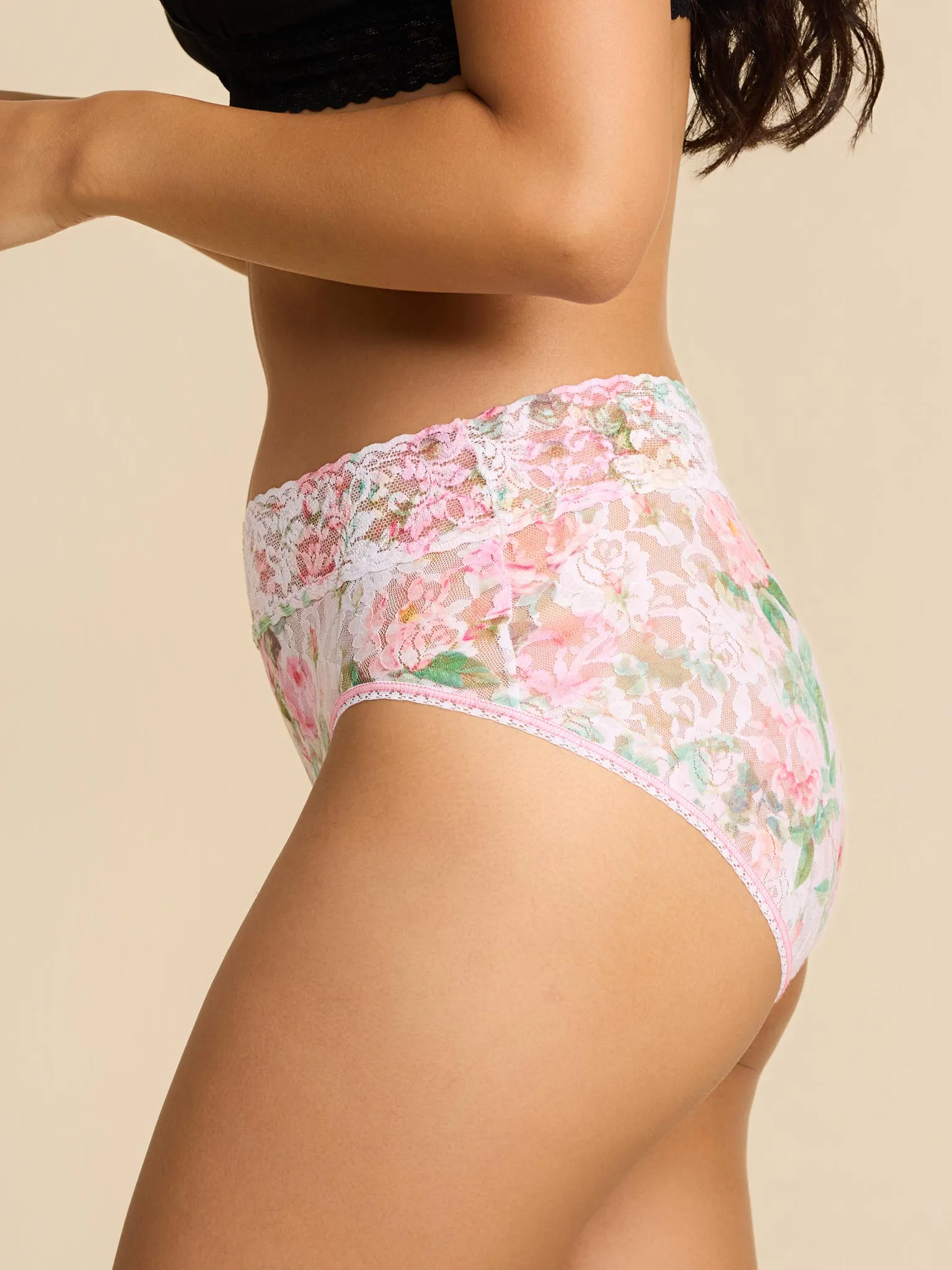 Printed Signature Lace® V-Kini Rococo Rose Pink sold by Hanky Panky product image thumbnail 2