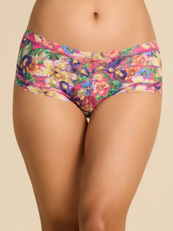 Printed Signature Lace® Boyshort Radiant Pink made by Hanky Panky