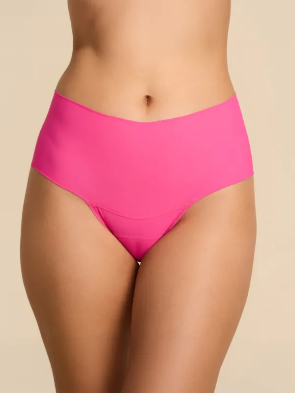 BreatheSoft™ High Rise Thong Provocative Pink made by Hanky Panky
