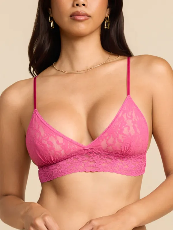 Signature Lace® Padded Triangle Bralette Dragon Fruit Pink made by Hanky Panky