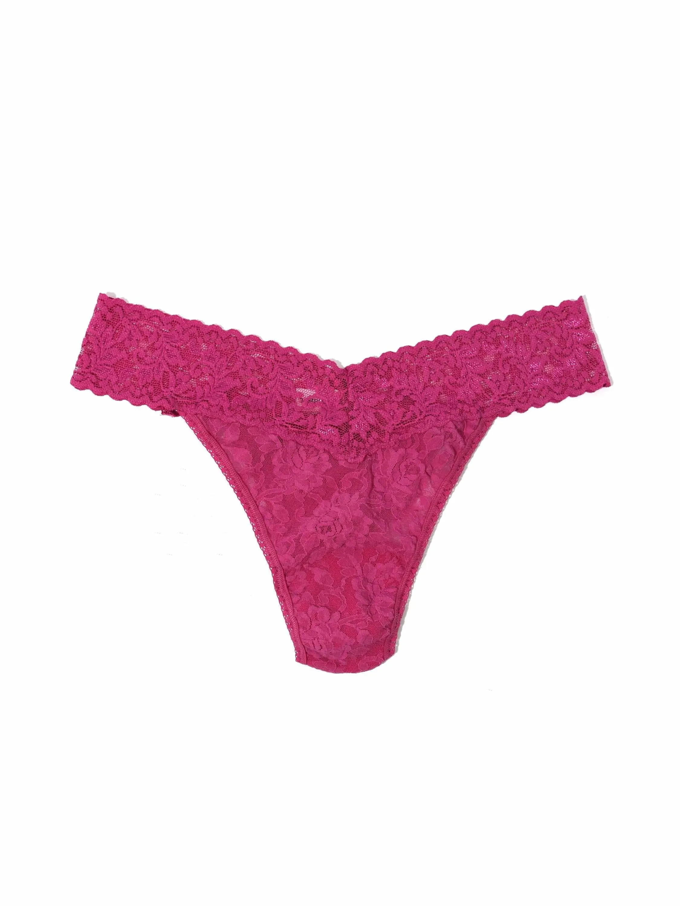 Signature Lace® Original Rise Thong Wild Rose Pink sold by Hanky Panky