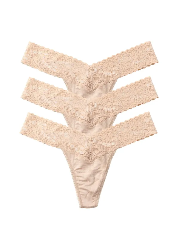 3 Pack DreamEase™ Low Rise Thongs Chai made by Hanky Panky