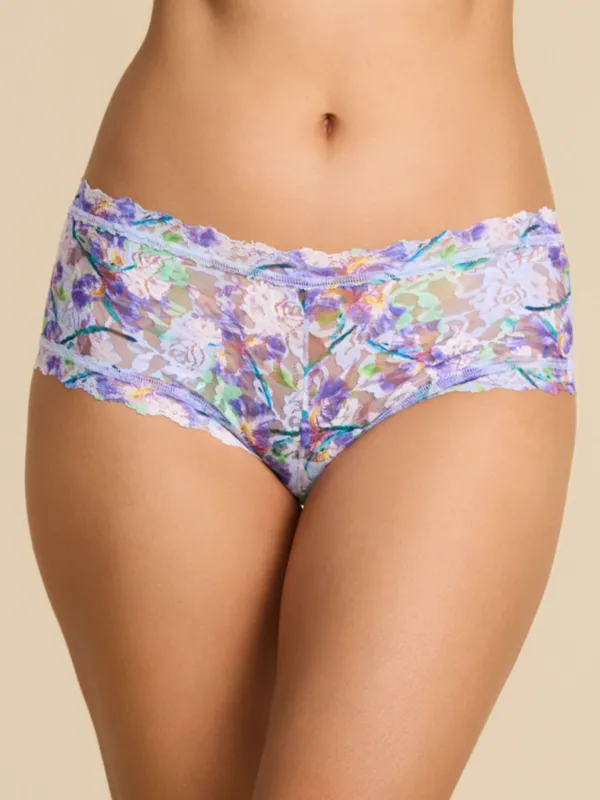 Printed Signature Lace® Boyshort Floral Pleinair Blue made by Hanky Panky